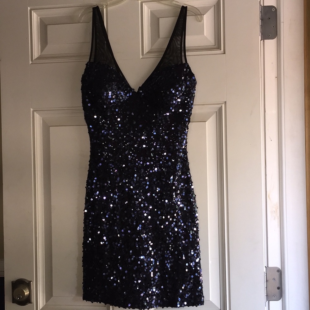 Guess Navy Blue Sequin Dress